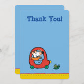 Carte De Remerciements Lecteurs de marguerite une jolie voiture rouge (Devant / Derrière)