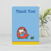 Carte De Remerciements Lecteurs de marguerite une jolie voiture rouge (Debout devant)