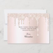 Carte De Remerciements Lecteurs de Parties scintillant rose chic Graduati (Dos)