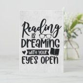 Carte De Remerciements Lecture De Cadeaux Lecture De Lecteur Rêve (Debout devant)