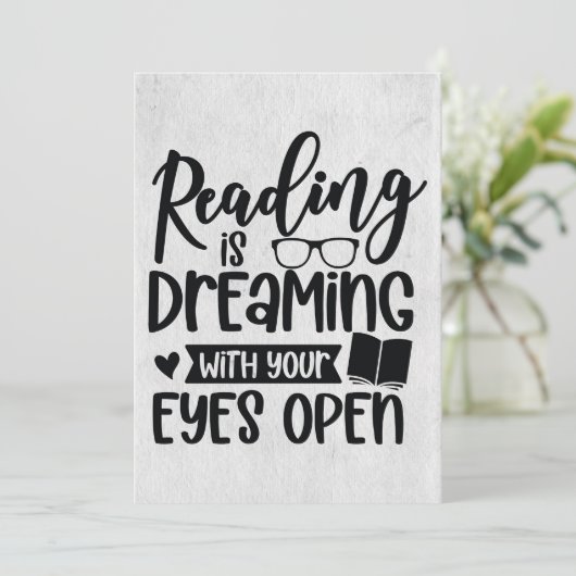 Carte De Remerciements Lecture De Cadeaux Lecture De Lecteur Rêve (Debout devant)