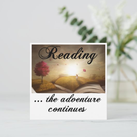 Carte De Remerciements Lecture, l'aventure continue (Debout devant)