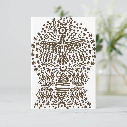 Carte De Remerciements Légende ancienne : Oiseau géant et tentes tribales (Debout devant)