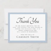 Carte De Remerciements Léger bleu poussiéreux frontière élégante sympathi (Devant)