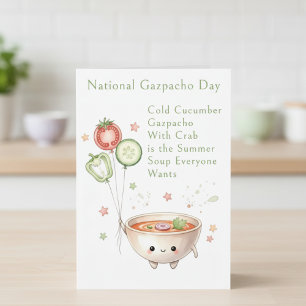 Carte De Remerciements légumes amusants Journée nationale du gaspacho