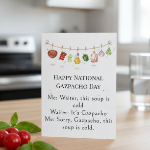 Carte De Remerciements légumes amusants Journée nationale du gazpacho