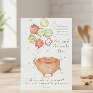 Carte De Remerciements légumes amusants Journée nationale du gazpacho