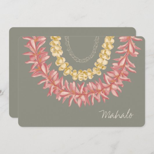 Carte De Remerciements Lei Day by Wander With Aloha (Devant / Derrière)