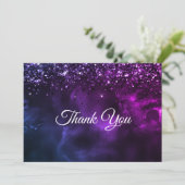 Carte De Remerciements L'élégant art du marbre bleu violet (Debout devant)