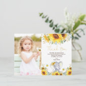 Carte De Remerciements L'éléphant de tournesol, un petit arachide (Debout devant)