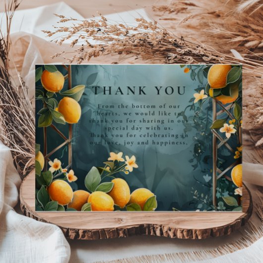 Carte De Remerciements Lemon Grove Romance Wedding