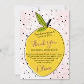 Carte De Remerciements Lemonade rose moderne 1er anniversaire (Devant)