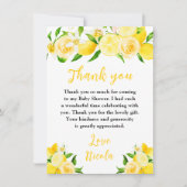 Carte De Remerciements Lemons and Foliage Baby Shower (Devant)