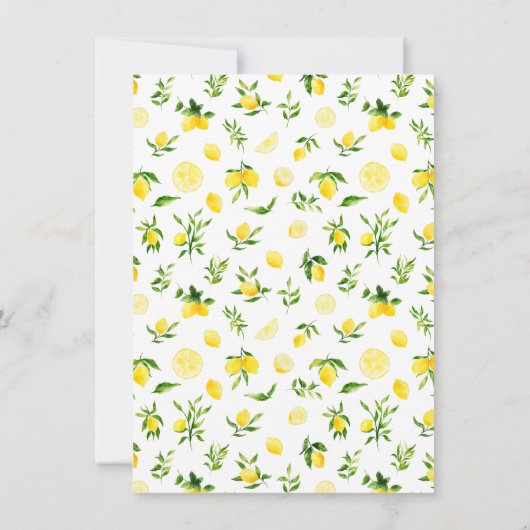 Carte De Remerciements Lemons and Foliage Baby Shower (Dos)