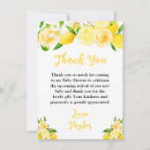 Carte De Remerciements Lemons and Foliage Baby Shower (Devant)