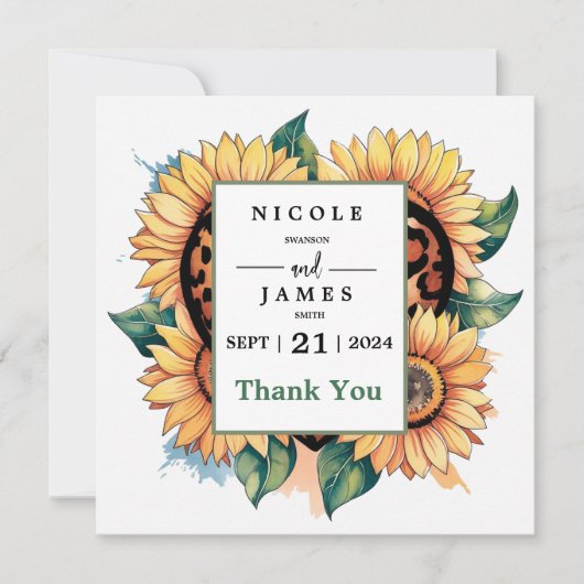 Carte De Remerciements Léopard Heart Floral (Devant)