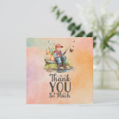 Carte De Remerciements Les amateurs de pêche pêchent avec un chat (Debout devant)