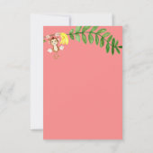 Carte De Remerciements Les animaux de Safari mignons | Douche rose bébé f (Dos)