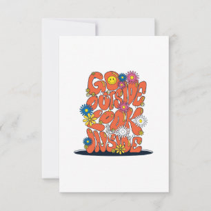 Carte De Remerciements les années 70 vintage rétro fleurs super sourire v