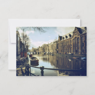 Carte De Remerciements Les canaux d'Amsterdam urbaine