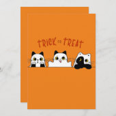 Carte De Remerciements les chatons à halloween (Devant / Derrière)