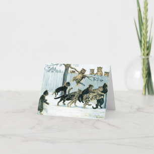 Carte De Remerciements Les chats en jeu de Louis Wain