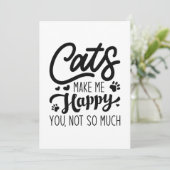 Carte De Remerciements Les Chats Me Rendent Heureux Vous N'Êtes Pas Tant (Debout devant)