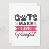 Carte De Remerciements Les chats rendent la vie parfaite (Devant / Derrière)