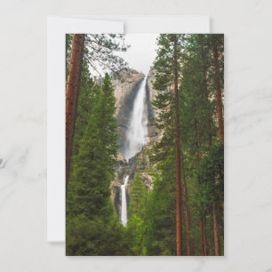 Carte De Remerciements Les chutes de Yosemite dans la forêt
