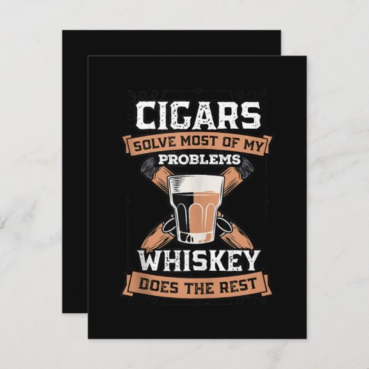 Carte De Remerciements Les Cigares Résolvent La Plupart De Mes Problèmes (Devant / Derrière)