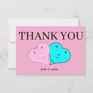 Carte De Remerciements les coeurs de m. & mrs