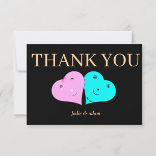 Carte De Remerciements les coeurs de m. & mrs