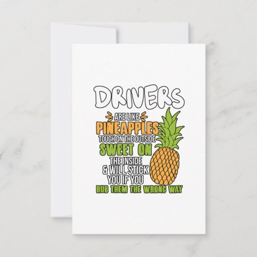 Carte De Remerciements Les conducteurs sont comme des ananas. (Devant)