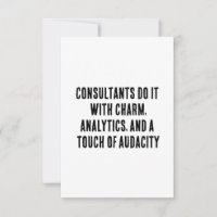 Les consultants le font avec charme, analytique et