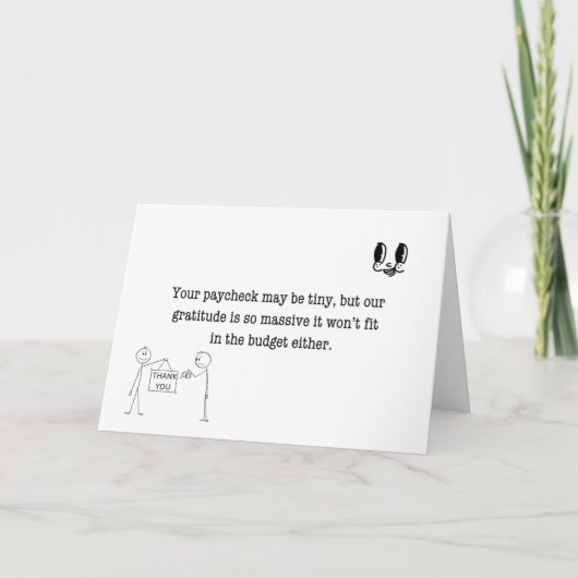 Carte De Remerciements Les coupes budgétaires n’ont pas affecté notre app (Devant)