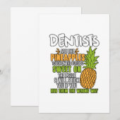 Carte De Remerciements Les Dentistes Sont Comme Des Ananas. (Devant / Derrière)