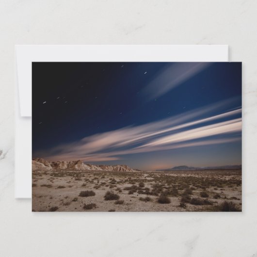 Carte De Remerciements Les déserts | Navarre Bardenas désert la nuit (Devant)