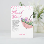 Carte De Remerciements Les douches rose avril apportent beaucoup de fleur (Debout devant)