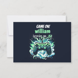 Carte De Remerciements les enfants cools de gaming passent au niveau supé