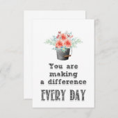 Carte De Remerciements Les Enseignants Font Une Différence (Devant / Derrière)