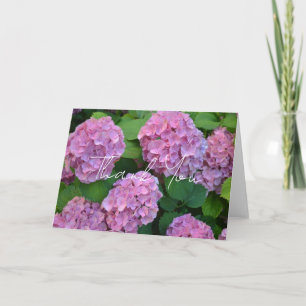 Carte De Remerciements Les fleurs d'hortensia hydrangea roses