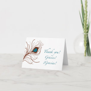 Carte De Remerciements les gracias vous remercient {la plume de paon}