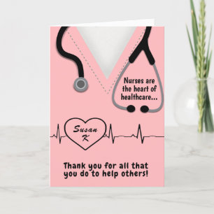 Carte De Remerciements Les infirmières amusantes et mignonnes sont le coe
