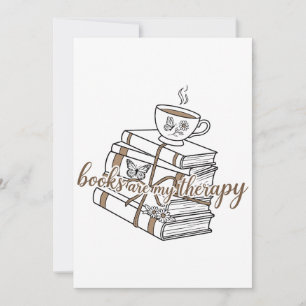 Carte De Remerciements Les livres sont ma thérapie Chemise Pile De Livres