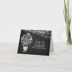 Carte De Remerciements Les lumières de pot et de ficelle de maçon de