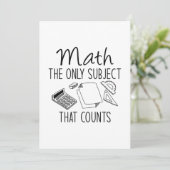 Carte De Remerciements Les Maths Le Seul Sujet Qui Compte (Debout devant)