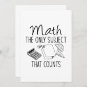 Carte De Remerciements Les Maths Le Seul Sujet Qui Compte (Devant / Derrière)