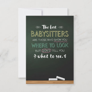 Carte De Remerciements Les meilleures Babysitters