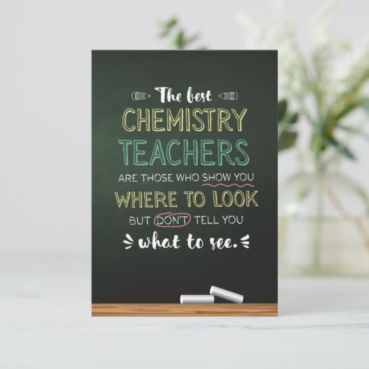 Carte De Remerciements Les meilleurs enseignants en chimie (Debout devant)