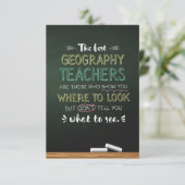 Carte De Remerciements Les meilleurs professeurs de géographie (Debout devant)